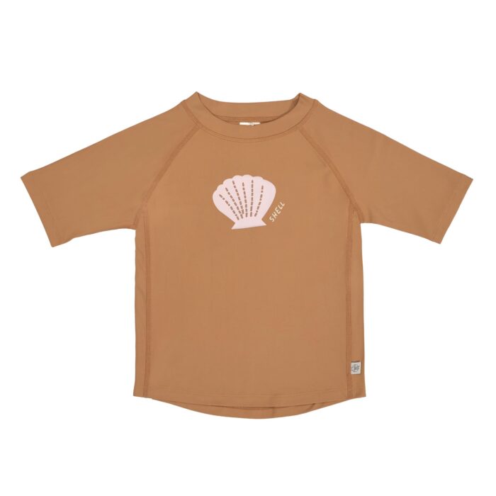 T-shirt anti-UV manches courtes enfants - Coquillage, caramel (Lassig)