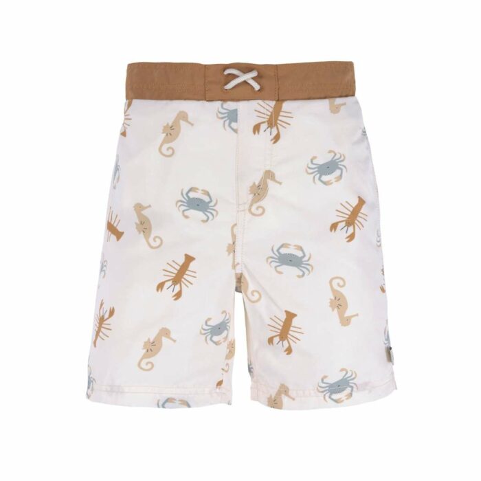 Short de bain anti-UV enfants - Animaux de la mer, blanc cassé (Lassig)