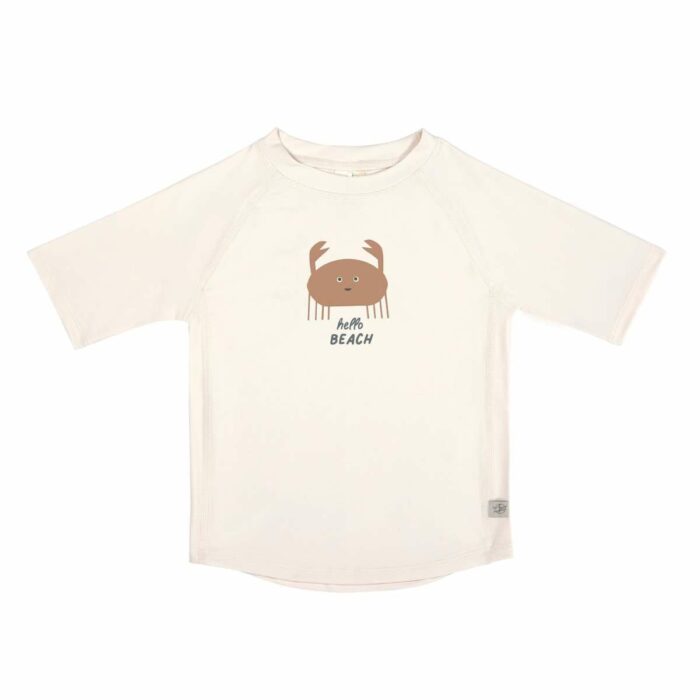 T-shirt anti-UV manches courtes enfants - Crabe, blanc cassé (Lassig)