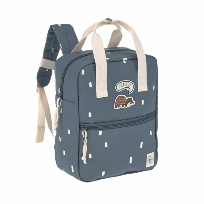 Sac à dos carré de la maternelle - Happy Prints, bleu (Lassig)