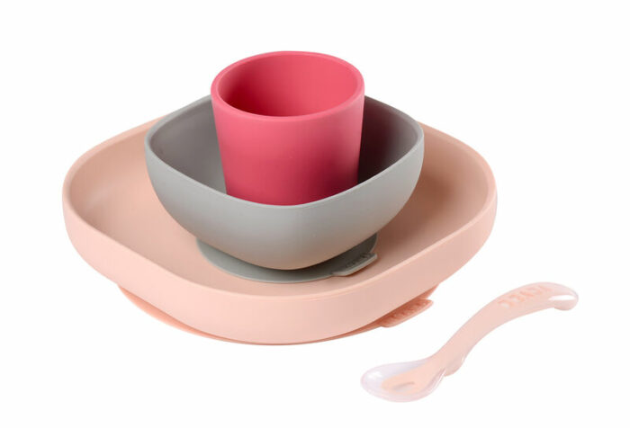 Coffret repas silicone 4 pièces  Pink (Béaba)