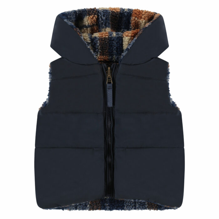 Bodywarmer garçon réversible carreaux FW23  (Babyface) – Image 2