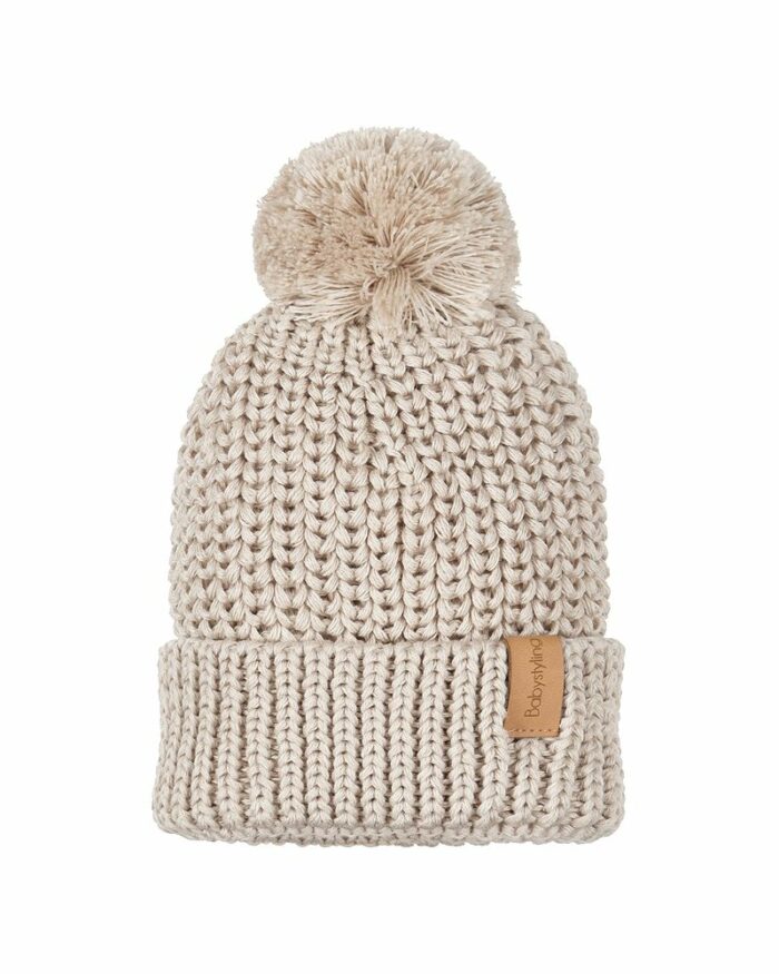 Bonnet pompon (Sand) (Babystyling)
