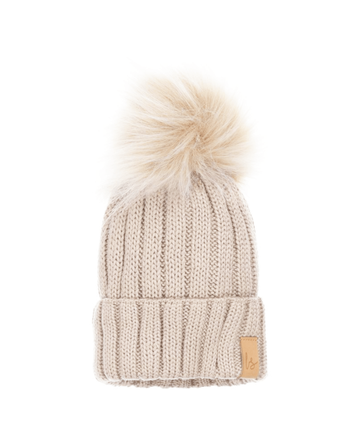 Bonnet pompon Beige clair (Babystyling)